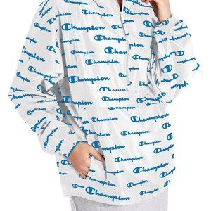 Champion White‎ Scripted Packable Half Zip Jacket With Hood